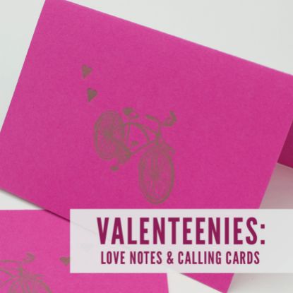 image of letterpress printed bicycle with hearts