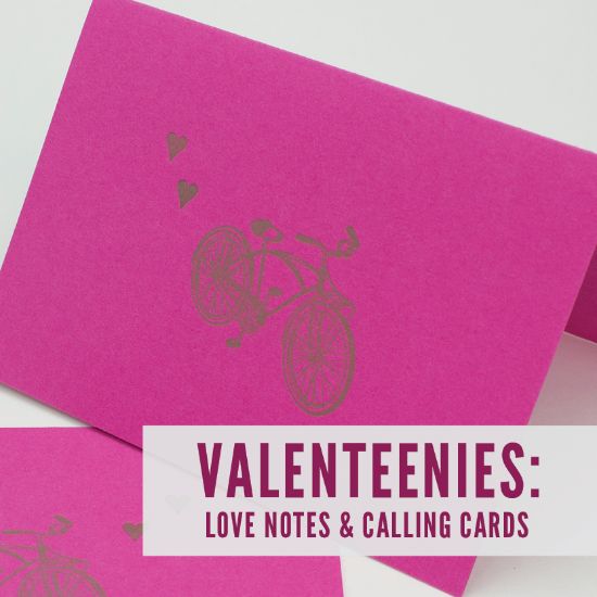 image of letterpress printed bicycle with hearts